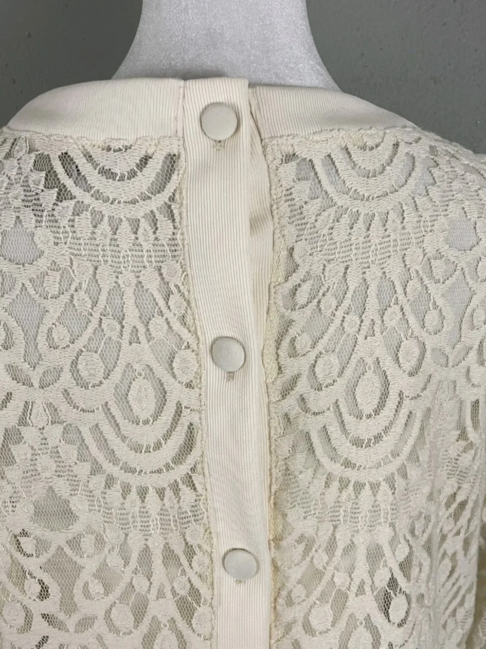 Banana Republic Ivory Crochet Lace Long Sleeve Top